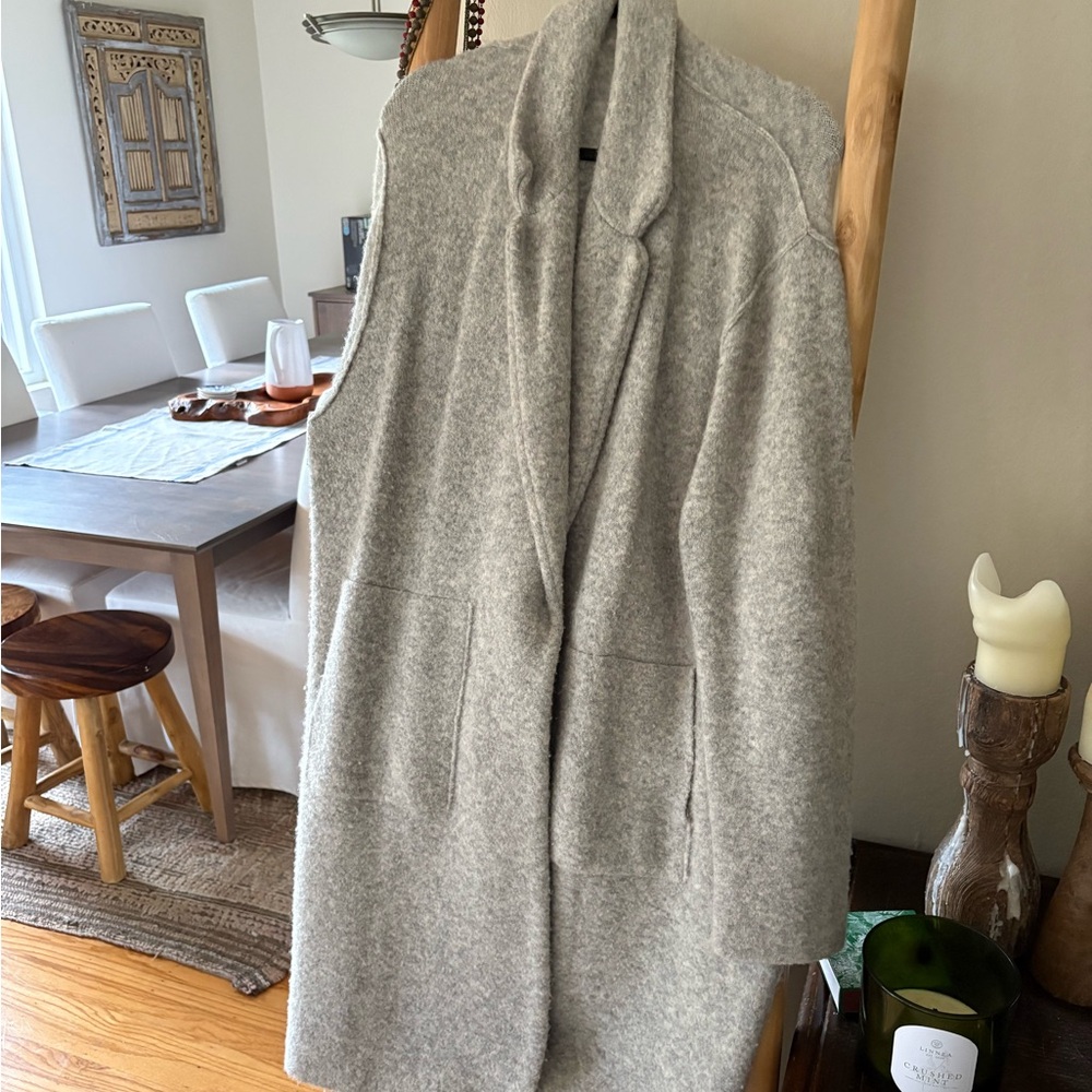 Vince Light Gray Wool Teddy Jacket